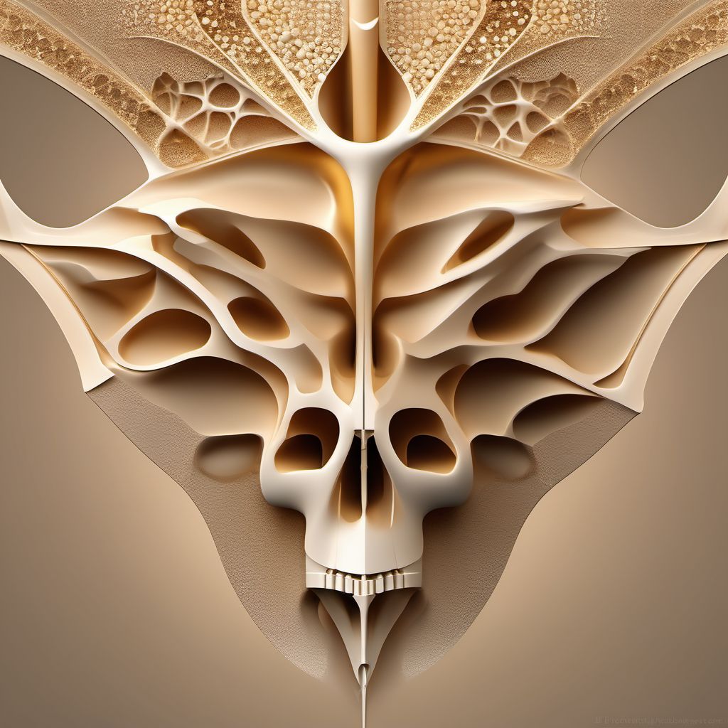 Minimally displaced Zone II fracture of sacrum digital illustration