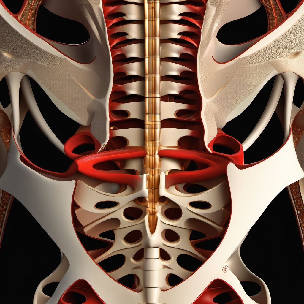 Zone III fracture of sacrum digital illustration