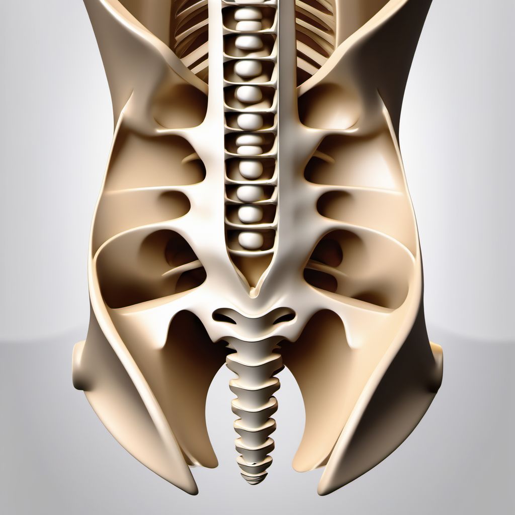 Type 2 fracture of sacrum digital illustration