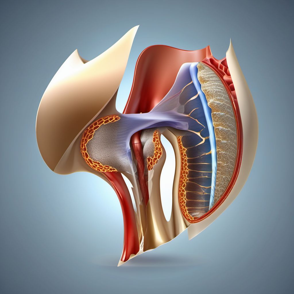 Fracture of superior rim of right pubis digital illustration