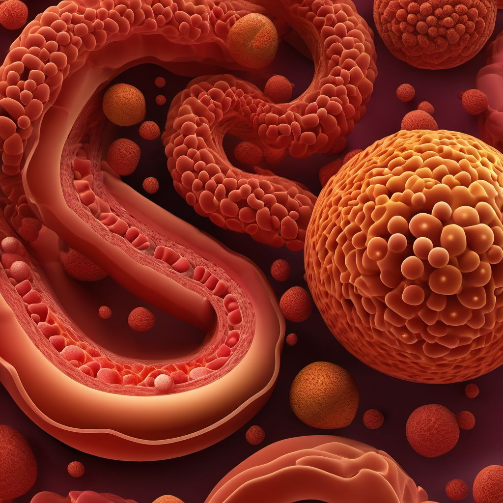 Contusion of transverse colon digital illustration