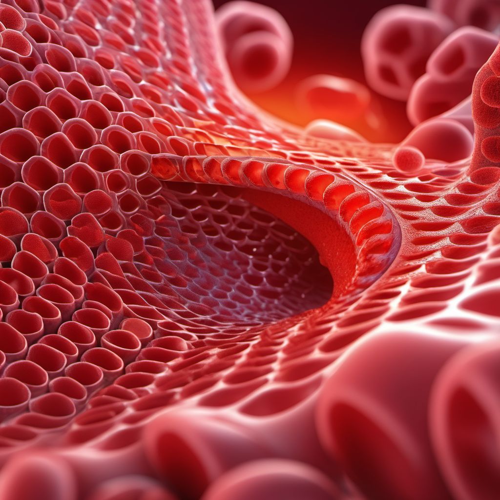 Laceration of other part of colon digital illustration