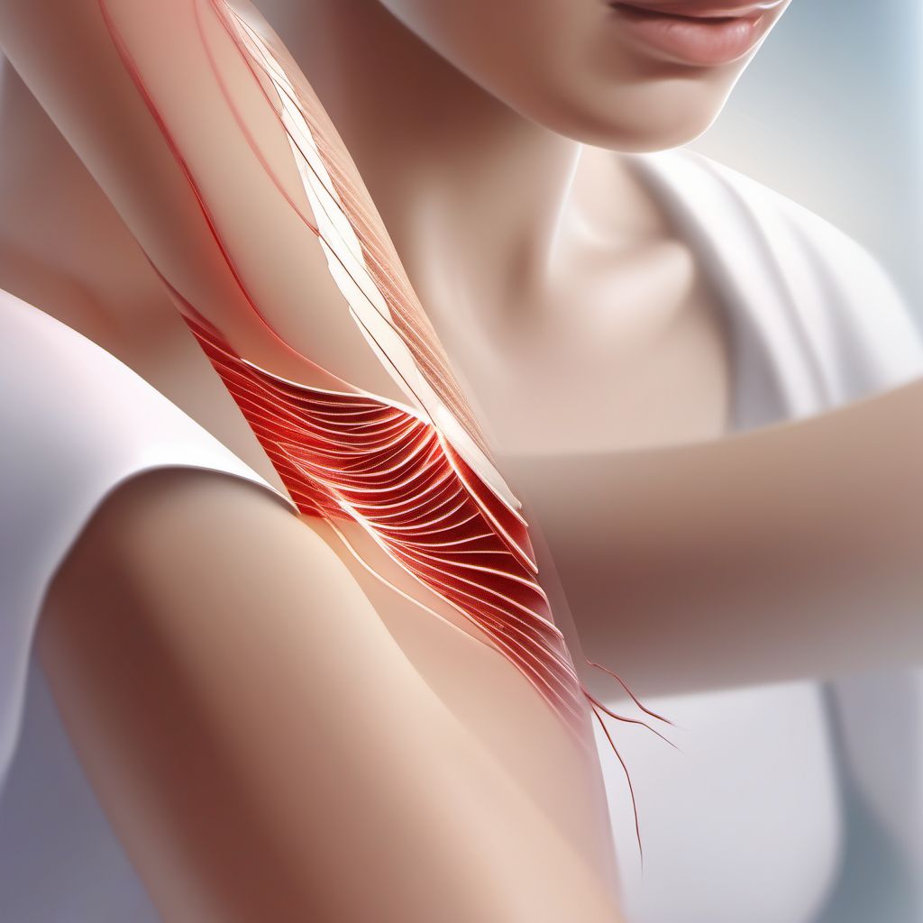 Laceration without foreign body of unspecified upper arm digital illustration