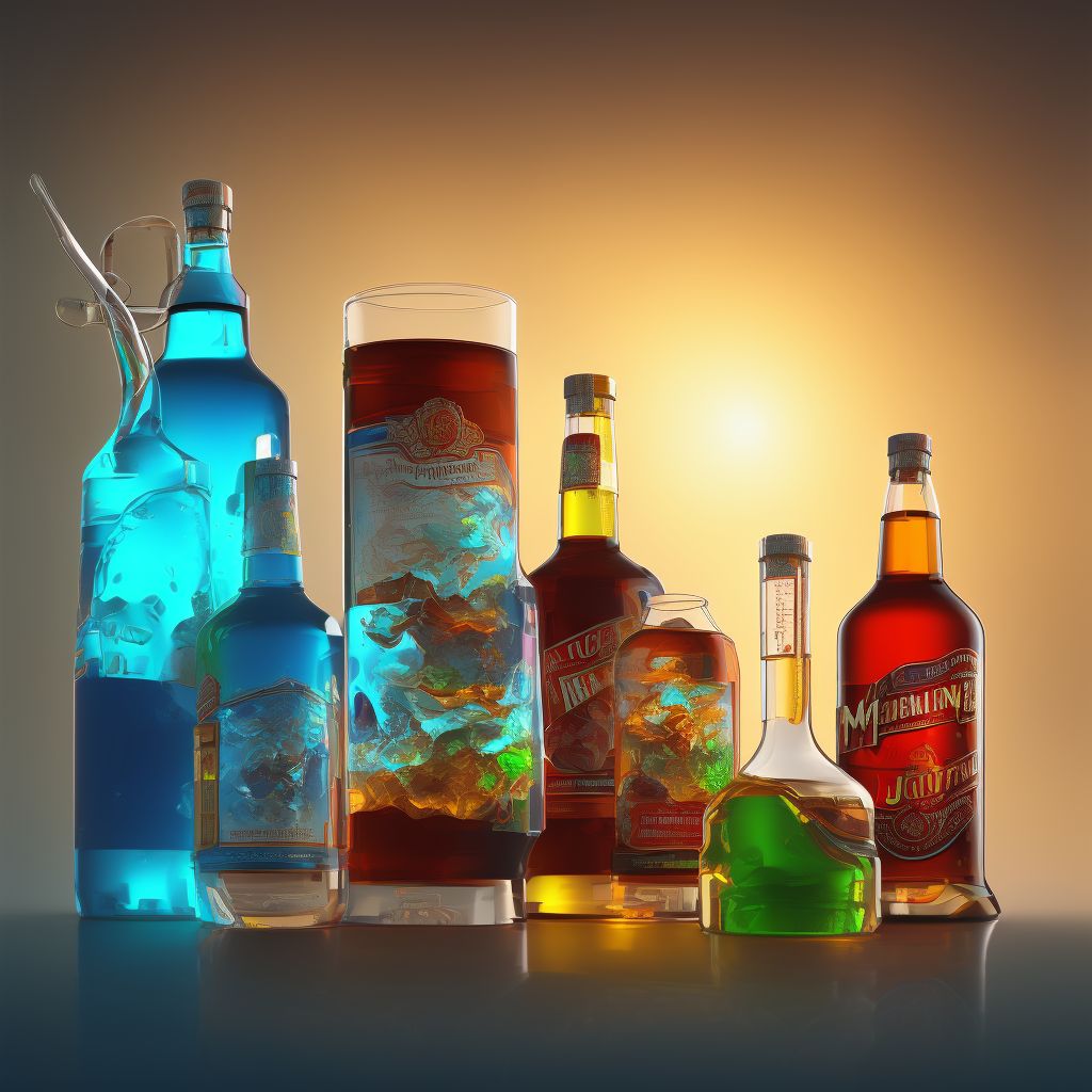 Alcohol abuse, uncomplicated digital illustration