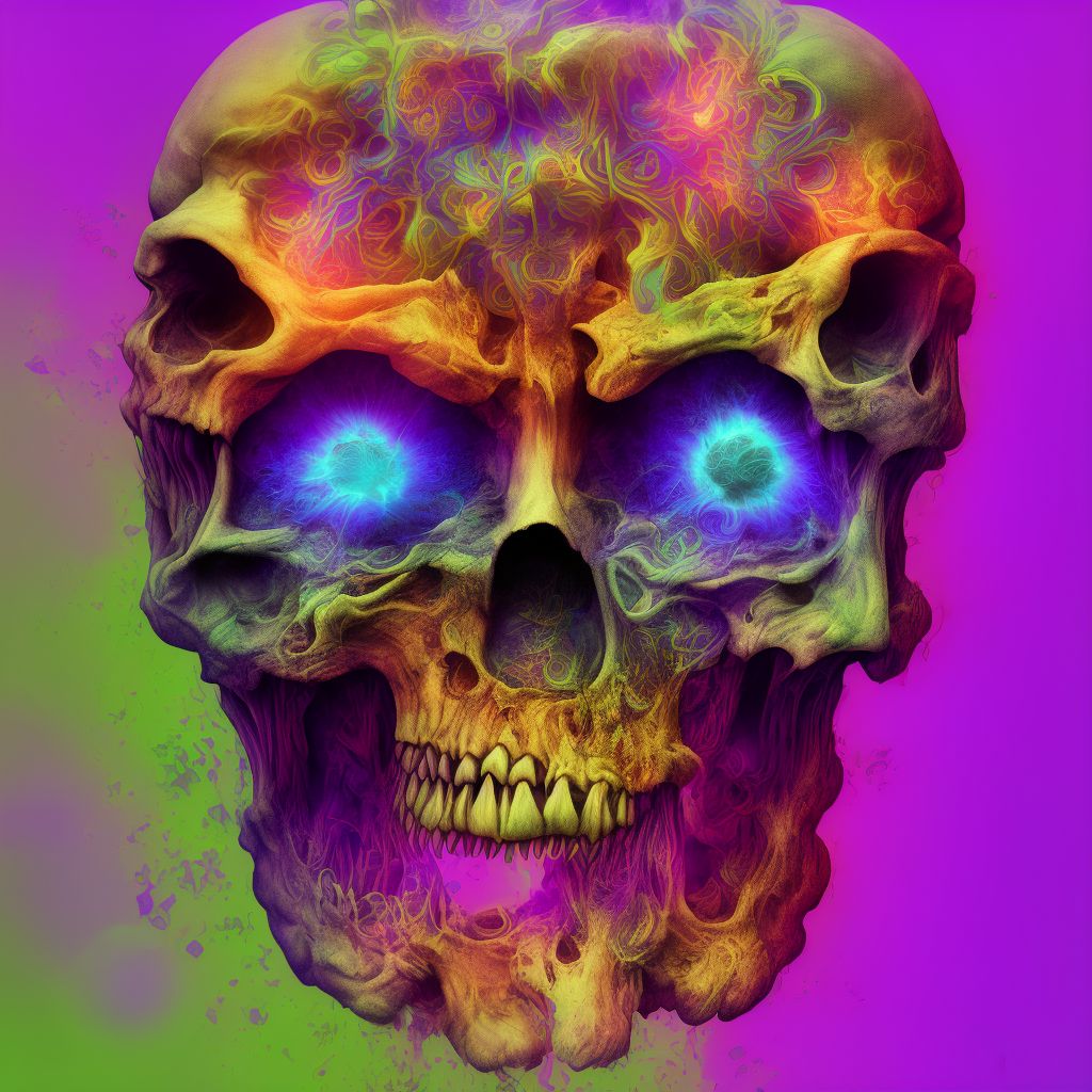 Hallucinogen dependence with hallucinogen-induced psychotic disorder with hallucinations digital illustration