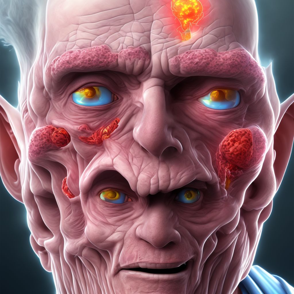 Merkel cell carcinoma of unspecified eyelid, including canthus digital illustration