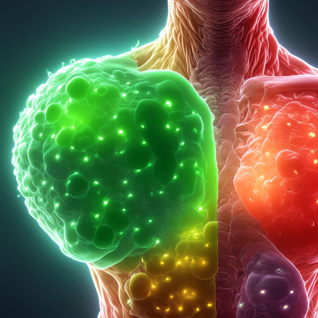 Follicular lymphoma grade II, lymph nodes of inguinal region and lower limb digital illustration
