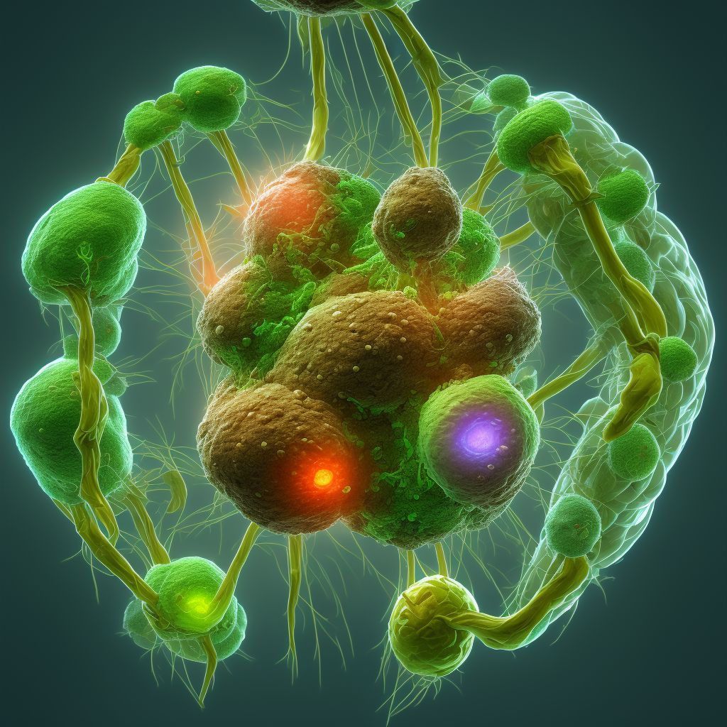 Follicular lymphoma, unspecified, lymph nodes of inguinal region and lower limb digital illustration