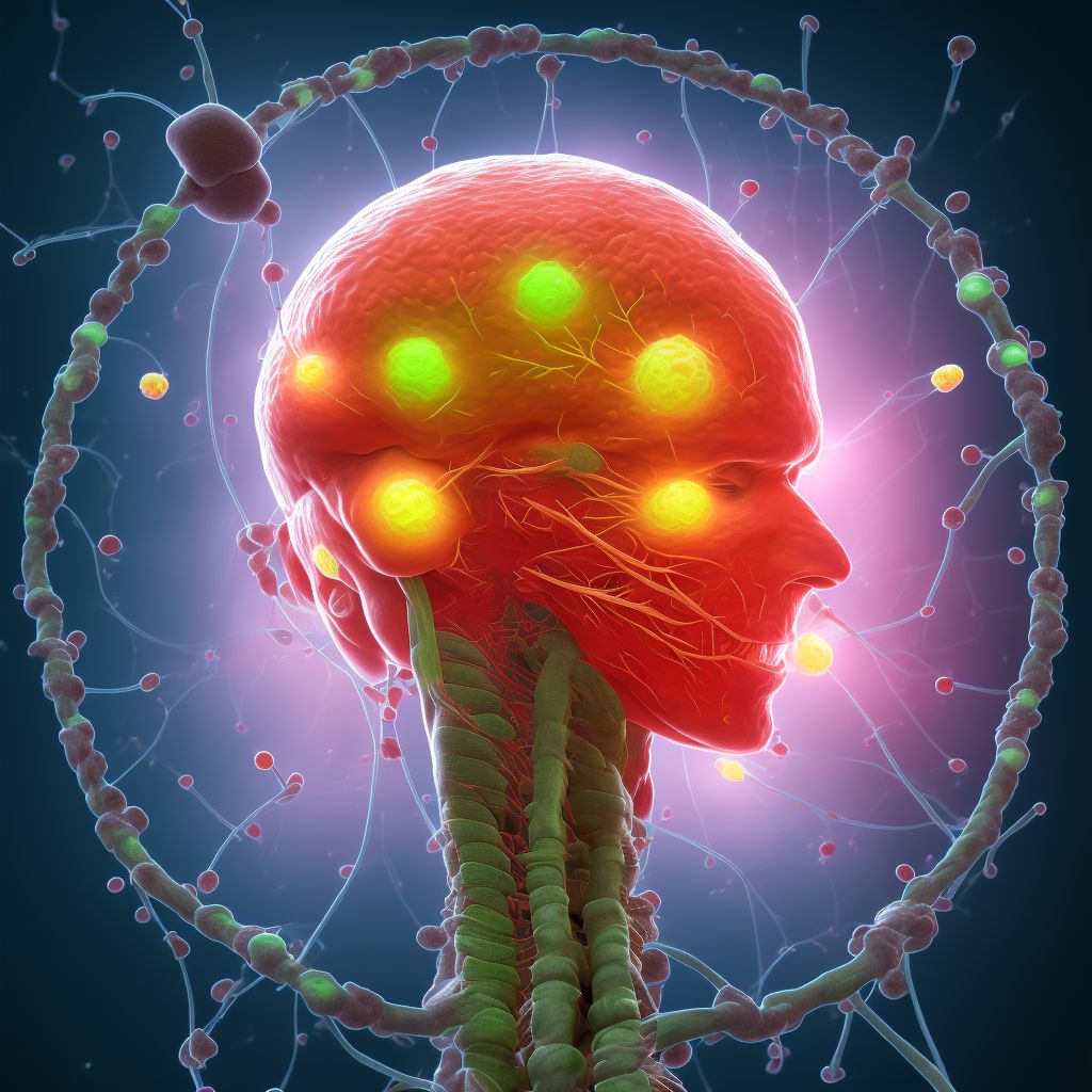 Small cell B-cell lymphoma, lymph nodes of head, face, and neck digital illustration