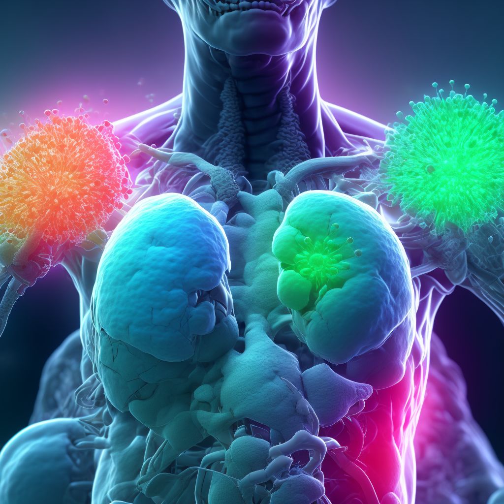 Small cell B-cell lymphoma, intrathoracic lymph nodes digital illustration