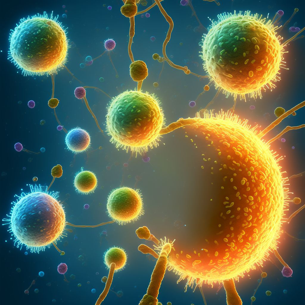 Small cell B-cell lymphoma, intra-abdominal lymph nodes digital illustration