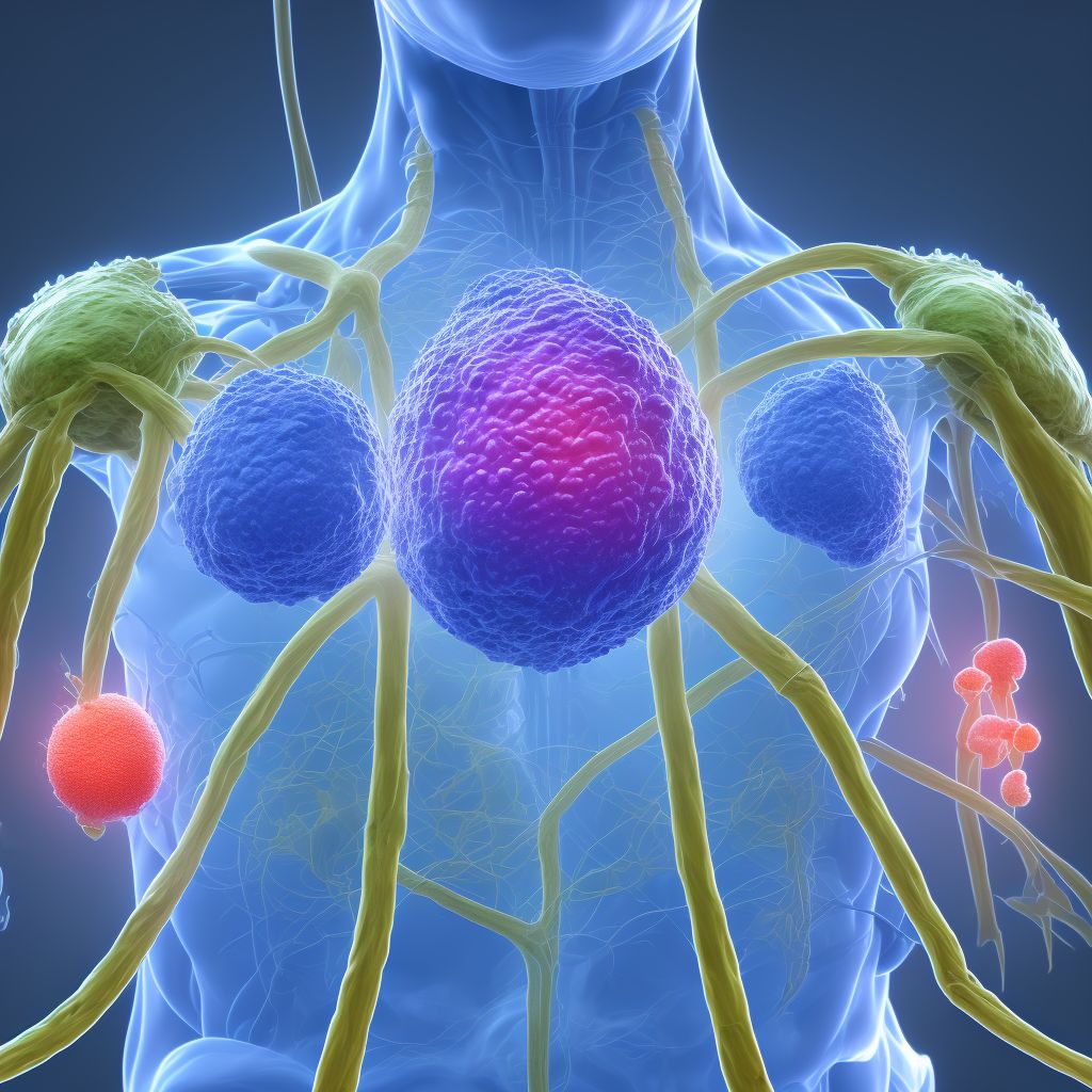 Small cell B-cell lymphoma, lymph nodes of inguinal region and lower limb digital illustration