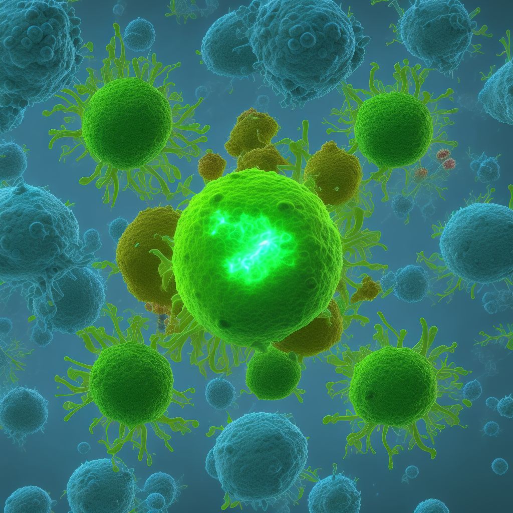 Small cell B-cell lymphoma, intrapelvic lymph nodes digital illustration