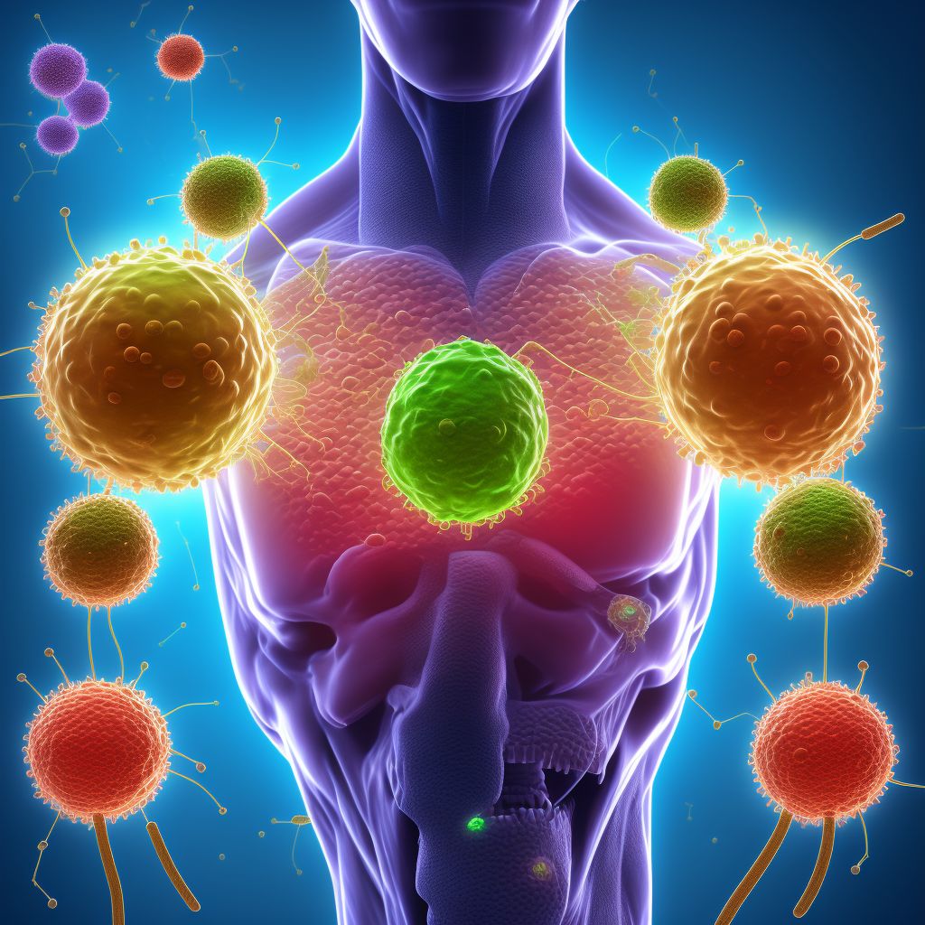 Small cell B-cell lymphoma, lymph nodes of multiple sites digital illustration