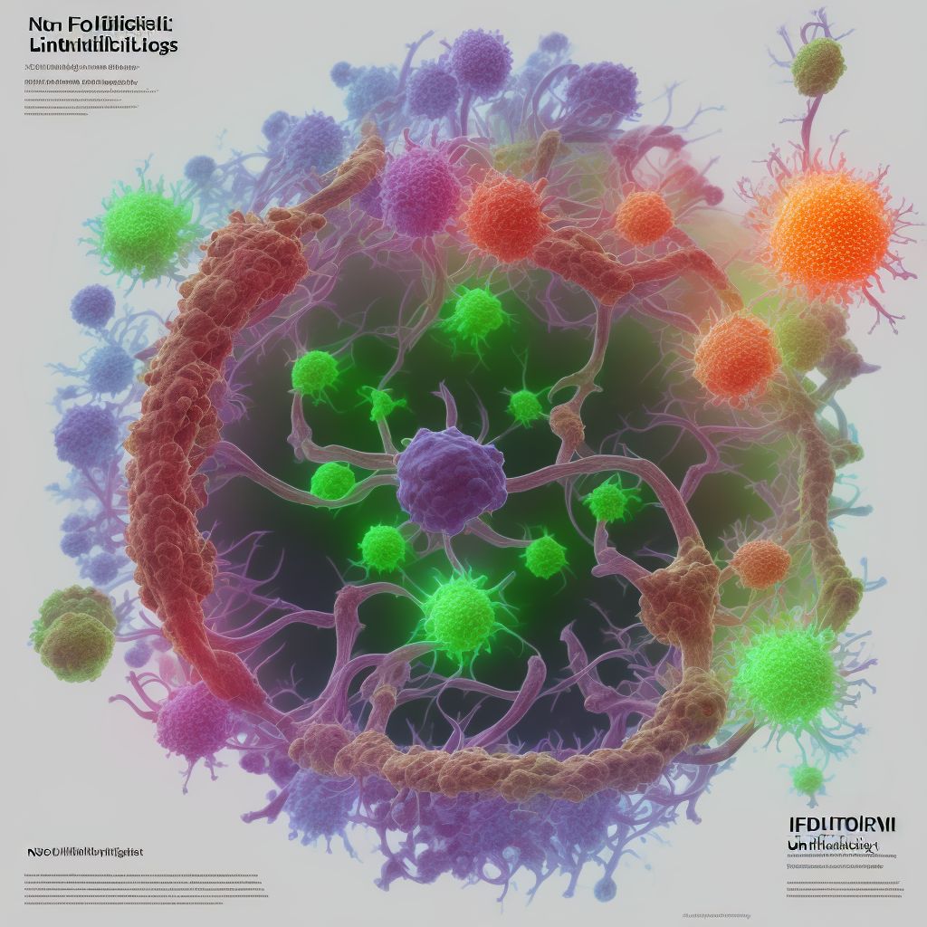Non-follicular (diffuse) lymphoma, unspecified, intrathoracic lymph nodes digital illustration
