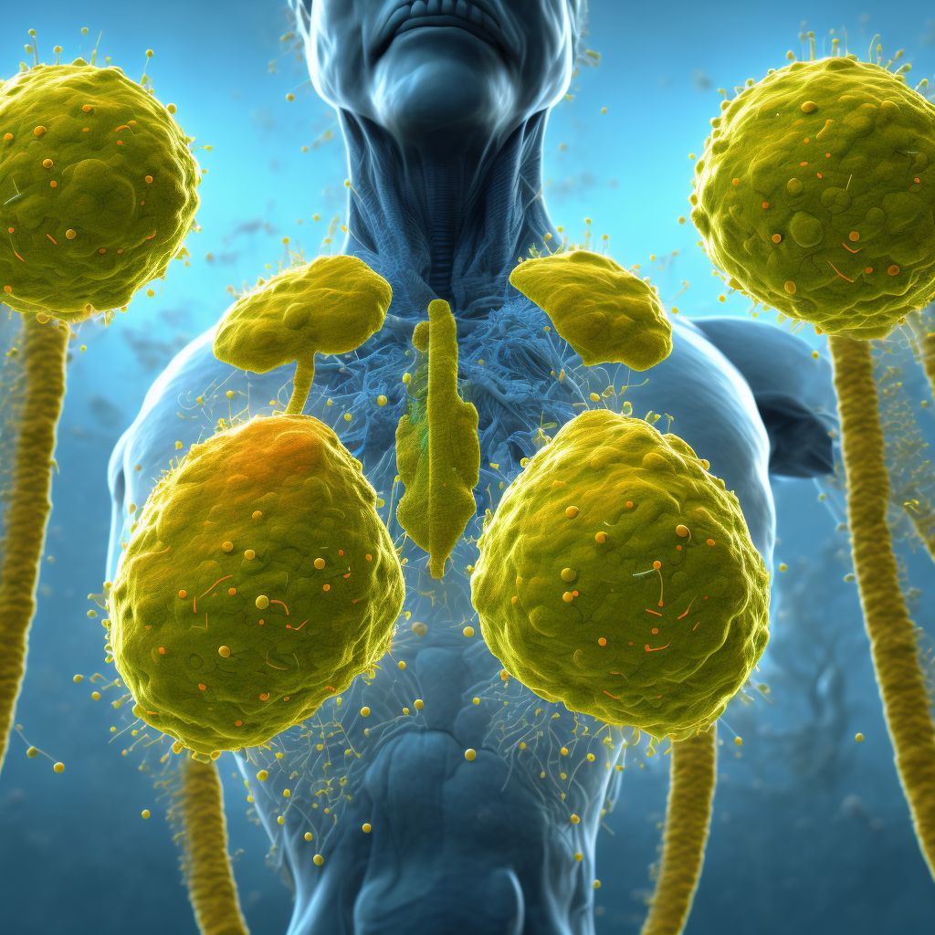 Peripheral T-cell lymphoma, not elsewhere classified, intra-abdominal lymph nodes digital illustration