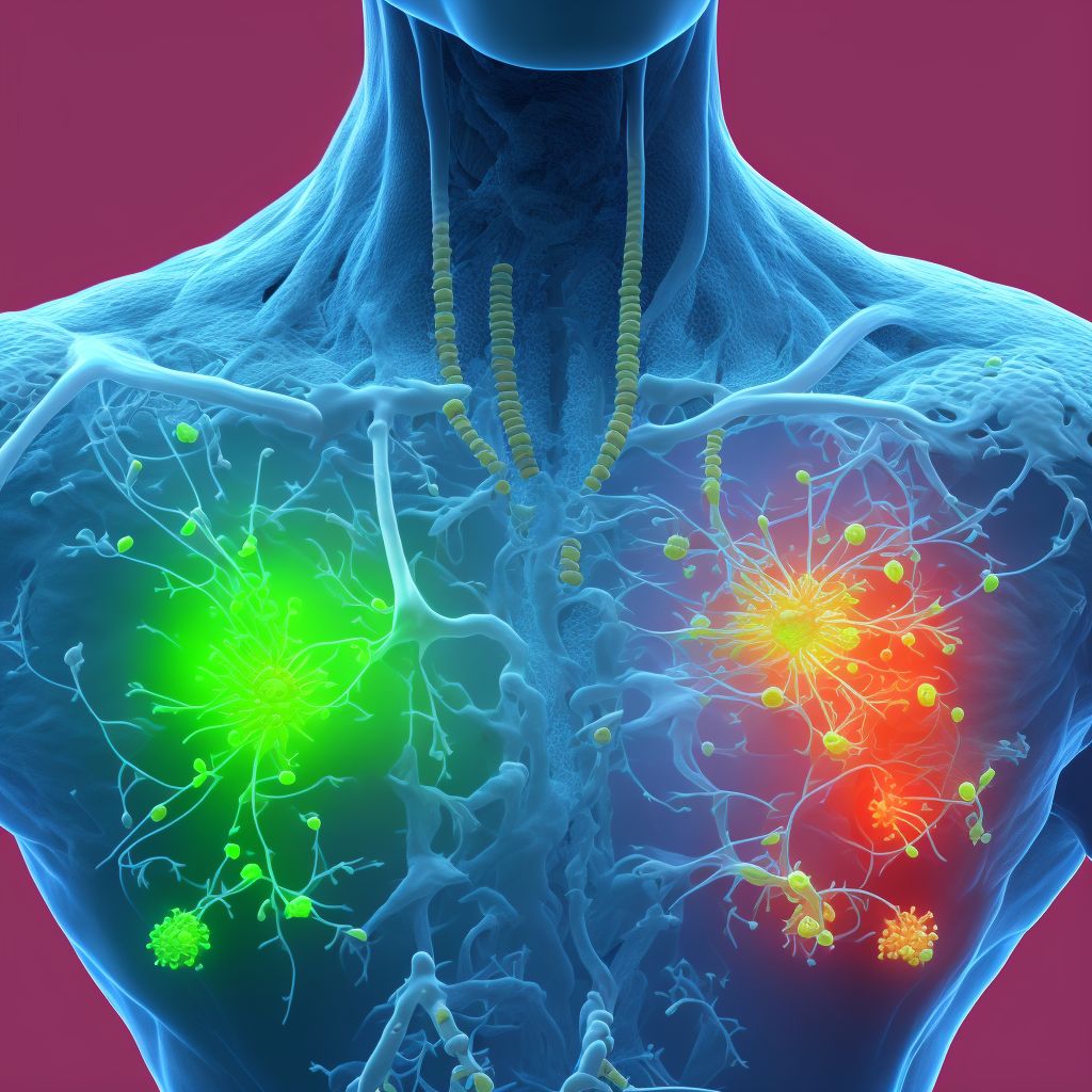 Mediastinal (thymic) large B-cell lymphoma, lymph nodes of inguinal region and lower limb digital illustration
