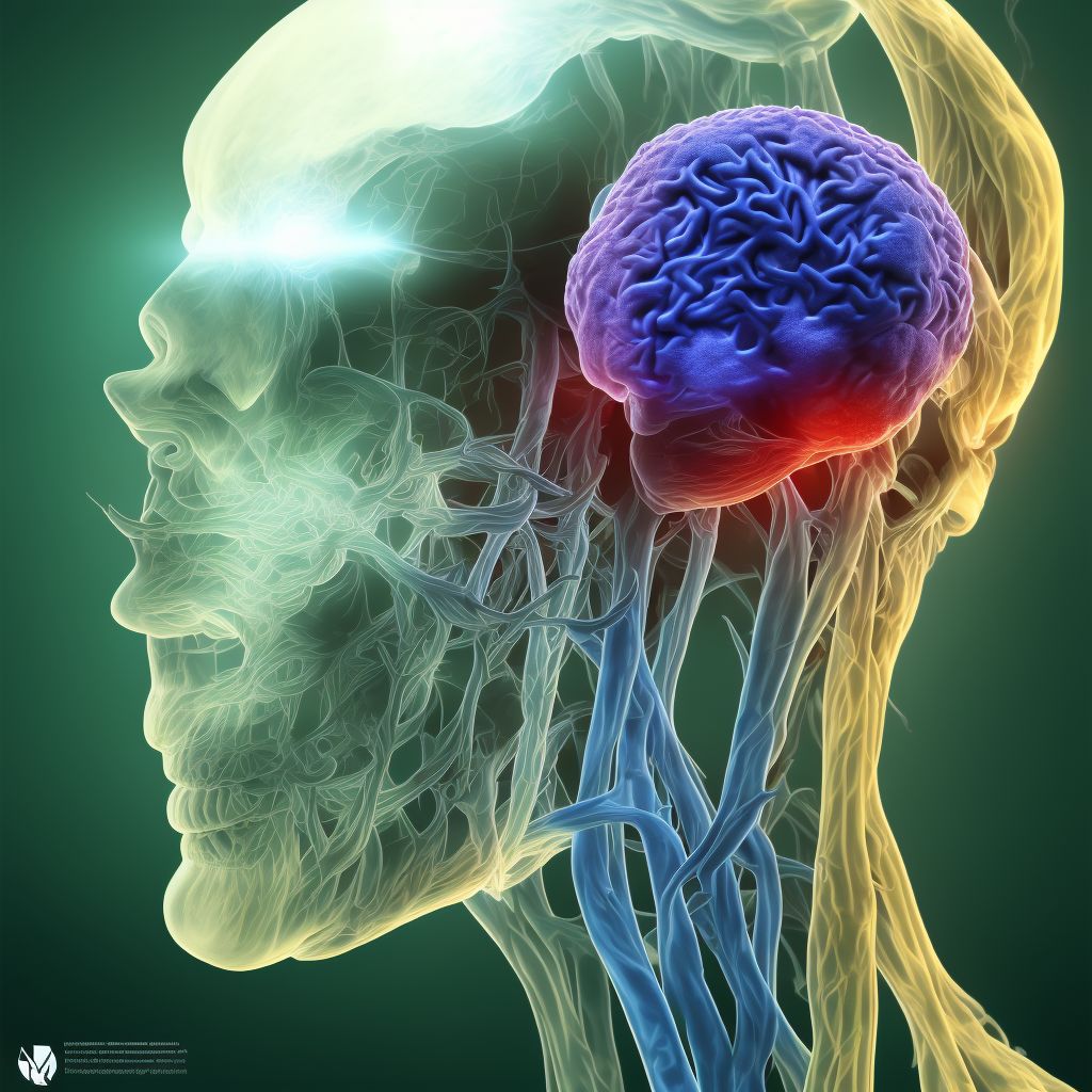 Vascular dementia with behavioral disturbance digital illustration