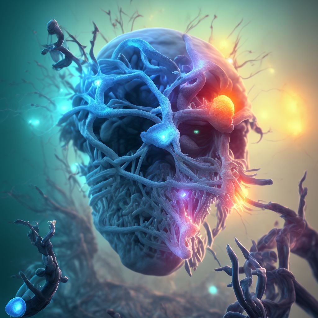 Cerebellar stroke syndrome digital illustration