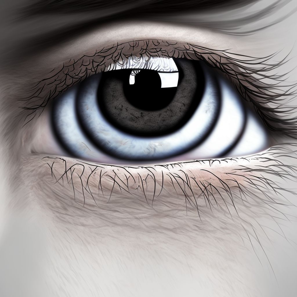 Abscess of eyelid left eye, unspecified eyelid digital illustration