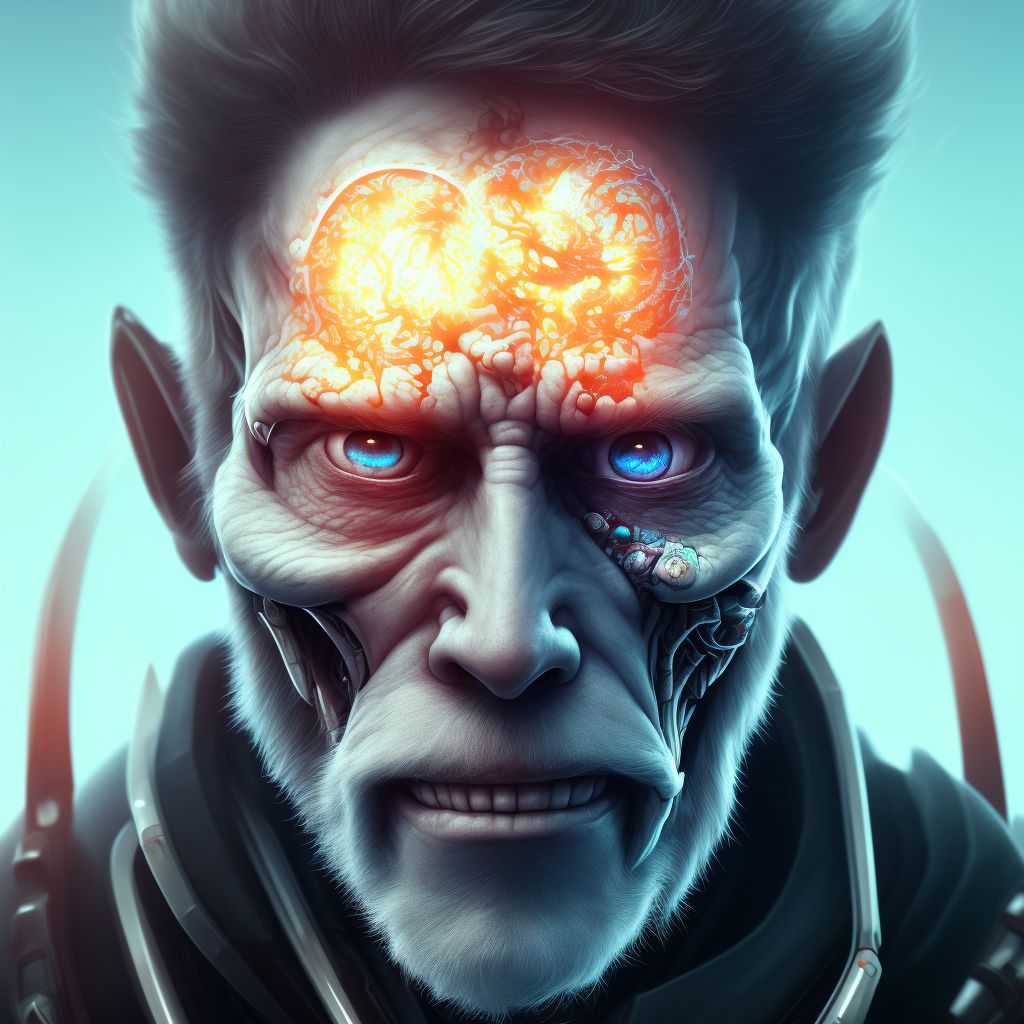 Paralytic ptosis of bilateral eyelids digital illustration