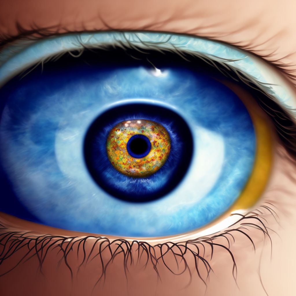 Meibomian gland dysfunction right eye, upper and lower eyelids digital illustration