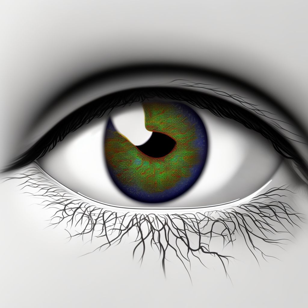 Meibomian gland dysfunction left eye, upper and lower eyelid digital illustration