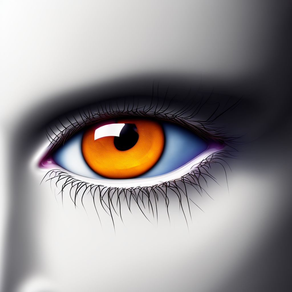 Angular blepharoconjunctivitis, left eye digital illustration