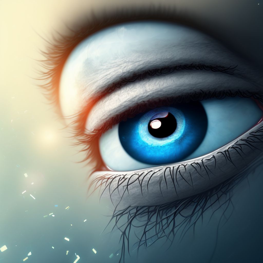 Contact blepharoconjunctivitis, right eye digital illustration