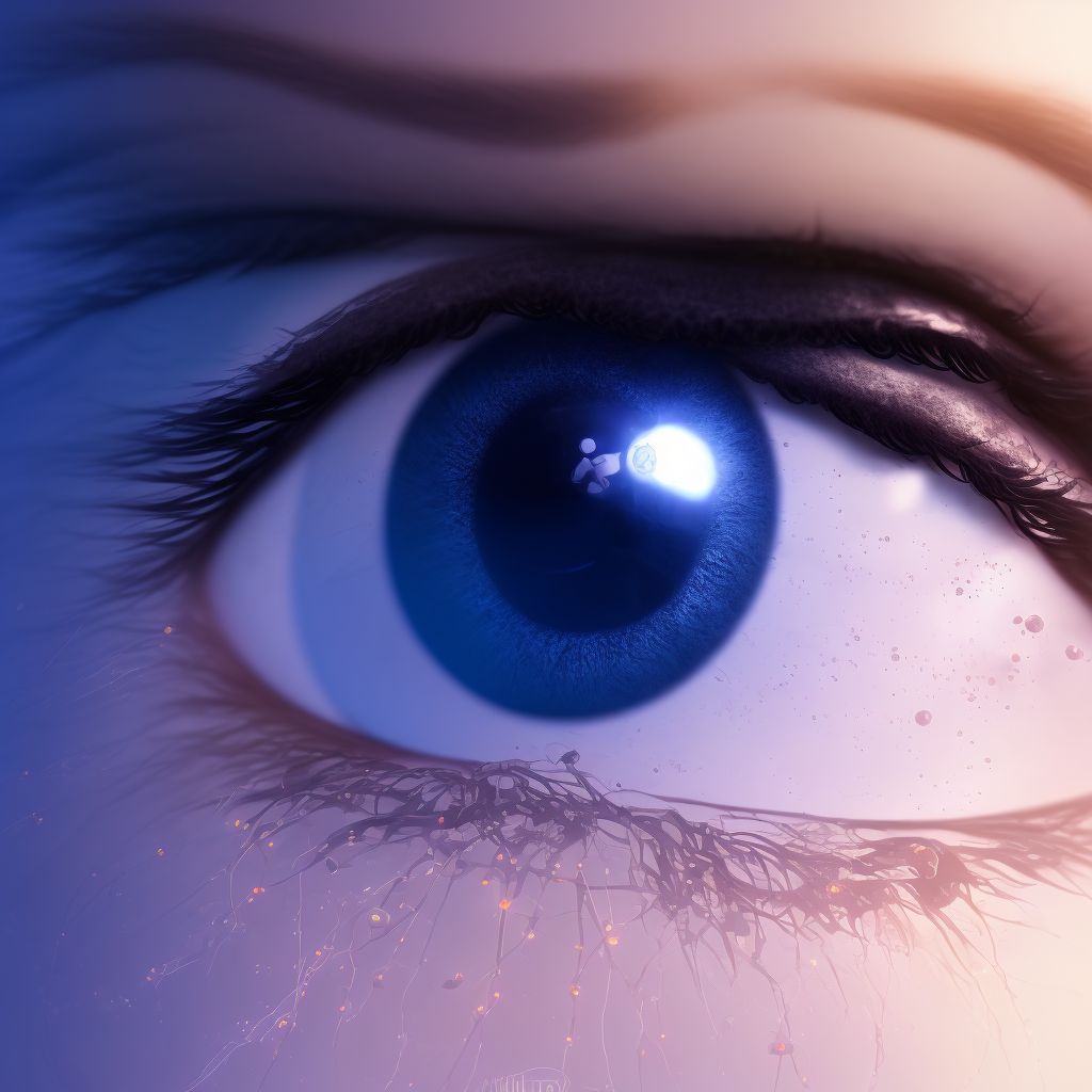 Recurrent pterygium of left eye digital illustration