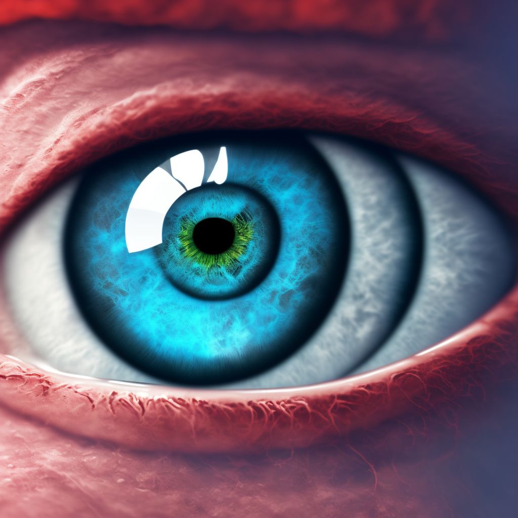 Argentous corneal deposits, right eye digital illustration