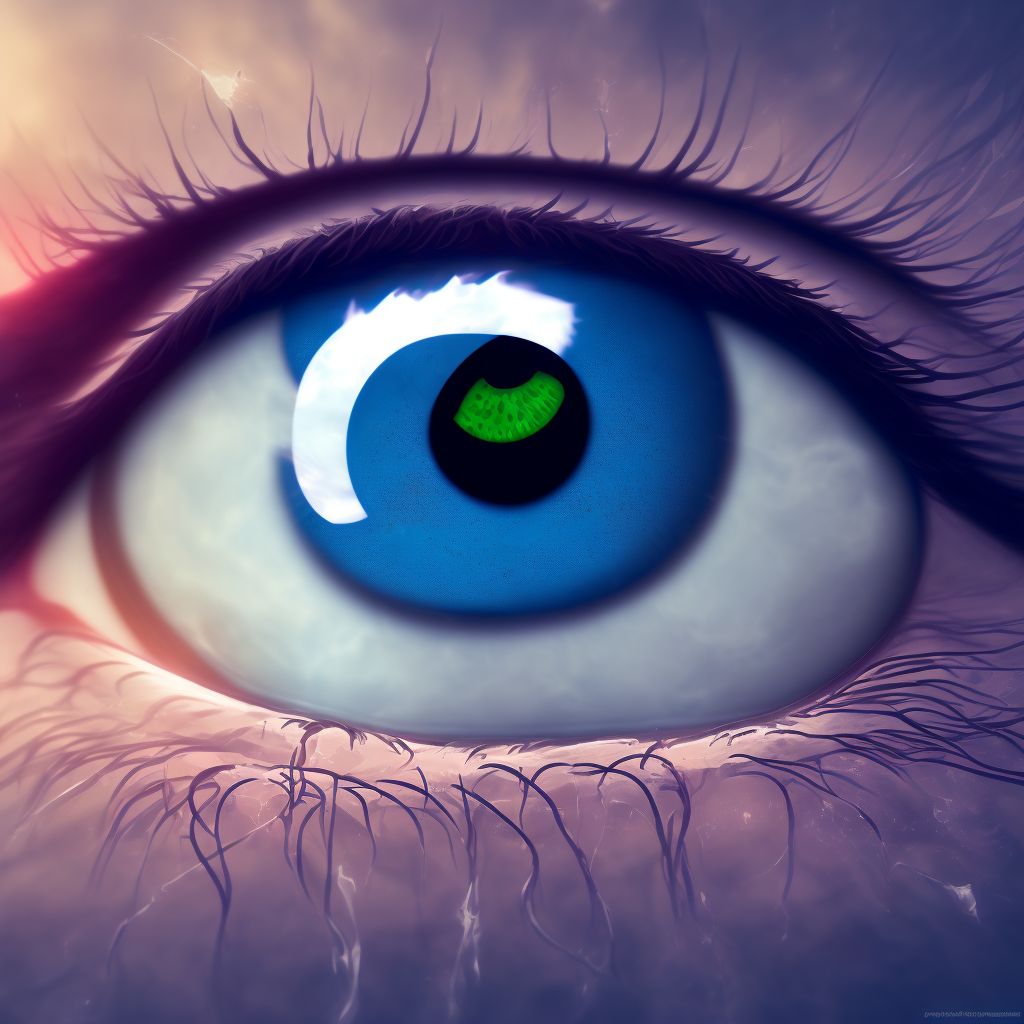Unspecified infantile and juvenile cataract, right eye digital illustration