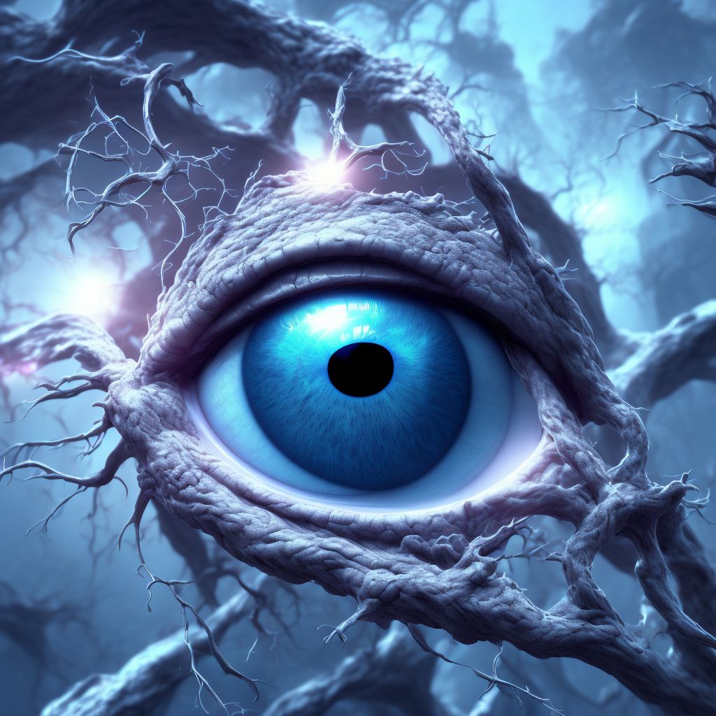 Tributary (branch) retinal vein occlusion, right eye, stable digital illustration