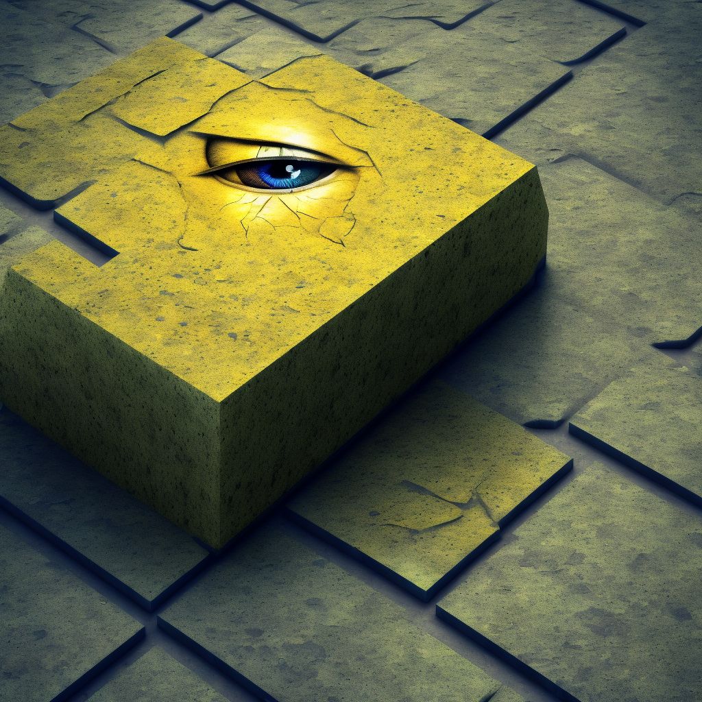 Paving stone degeneration of retina, right eye digital illustration
