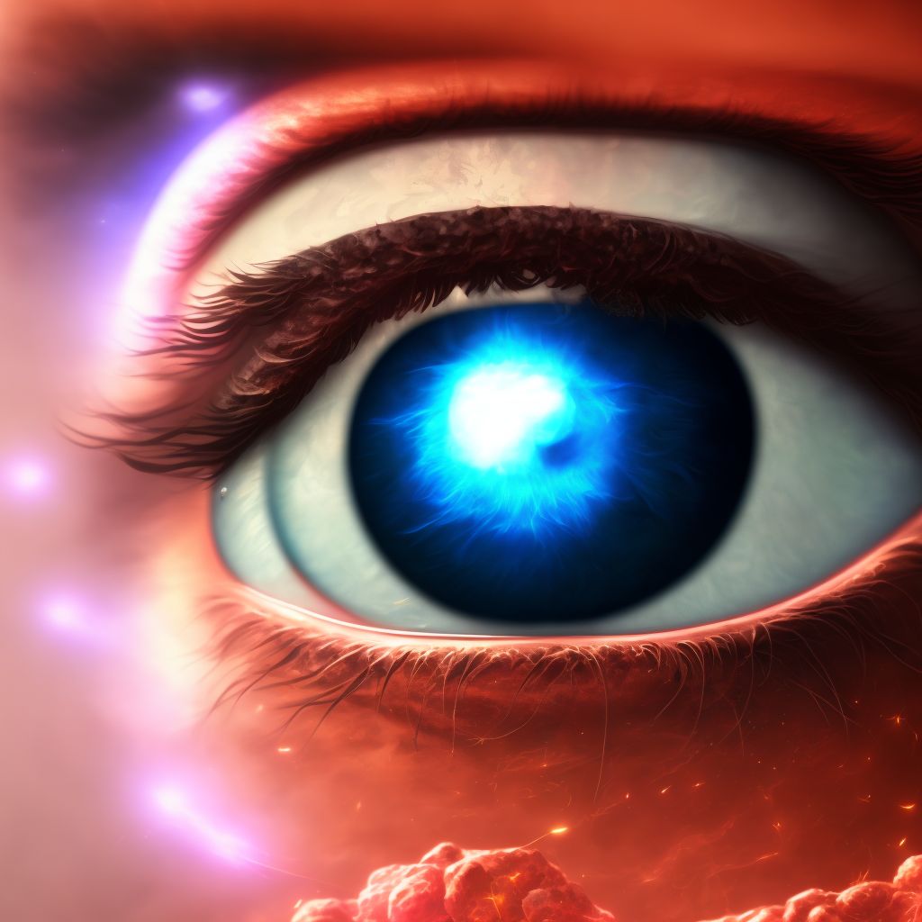 Central serous chorioretinopathy, right eye digital illustration
