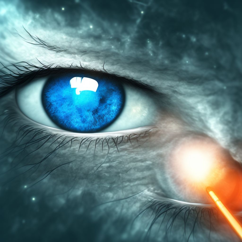 Glaucoma secondary to other eye disorders, right eye, moderate stage digital illustration