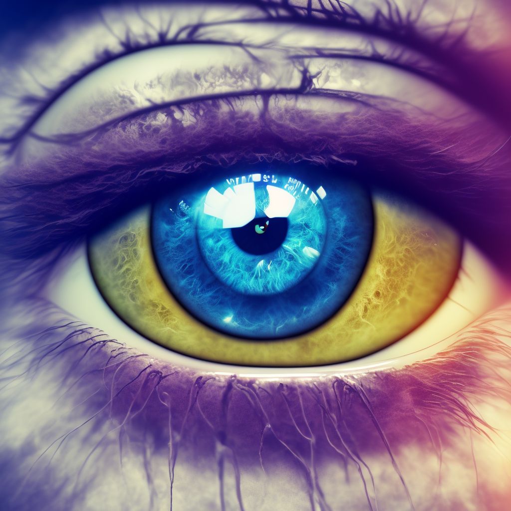 Absolute glaucoma, right eye digital illustration