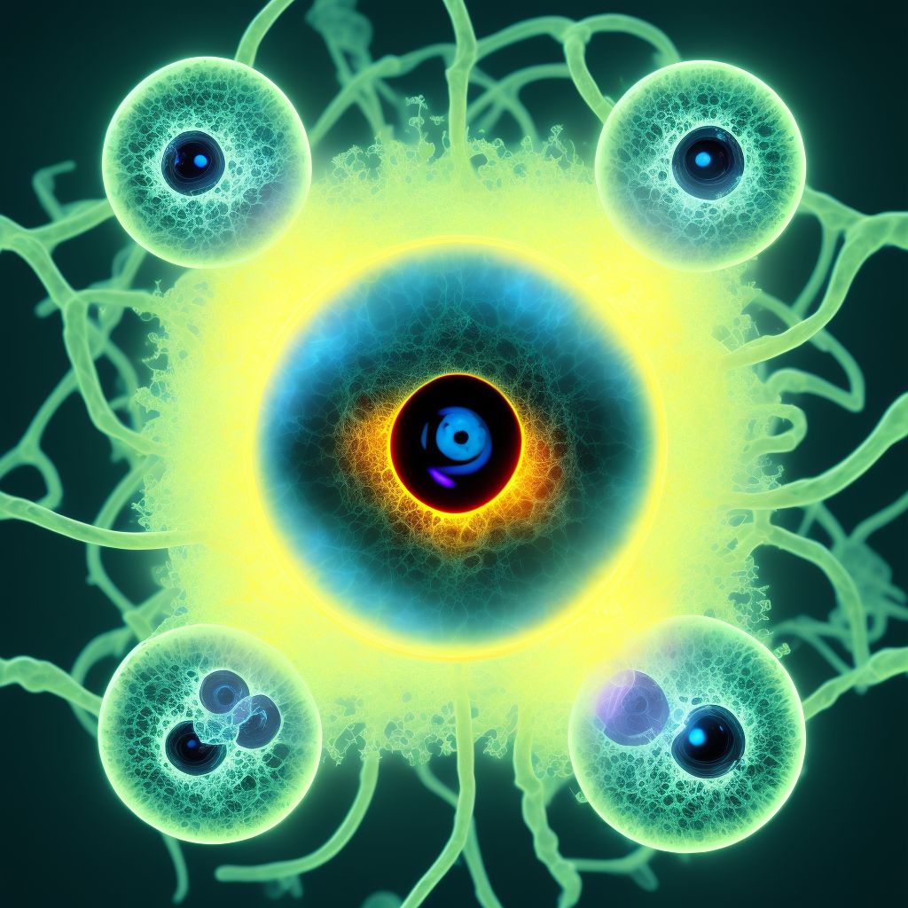 Retained (old) intraocular foreign body, nonmagnetic, in other or multiple sites, bilateral digital illustration