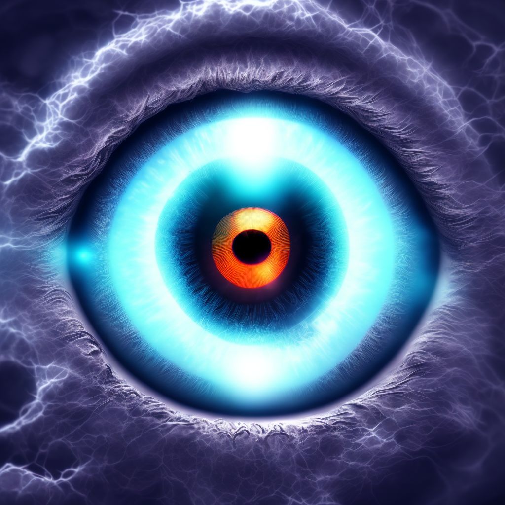Glaucomatous optic atrophy, right eye digital illustration