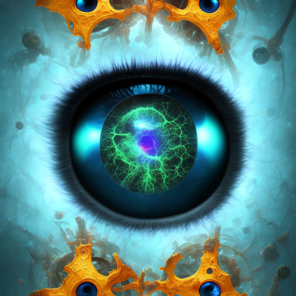 Monocular exotropia with other noncomitancies, left eye digital illustration