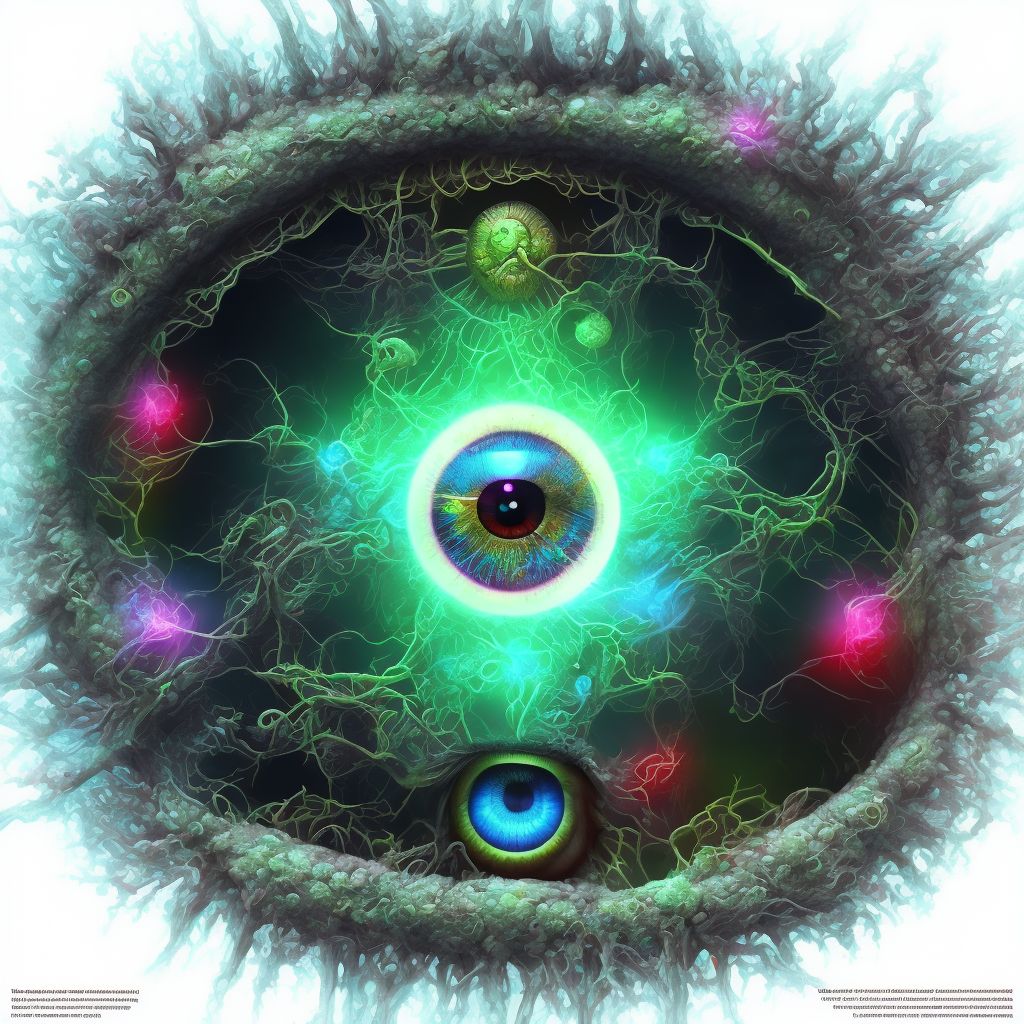 Scotoma involving central area, right eye digital illustration