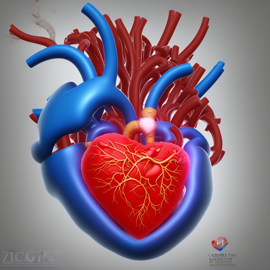 Atherosclerotic heart disease of native coronary artery with unspecified angina pectoris                                                                                                                                                                         digital illustration