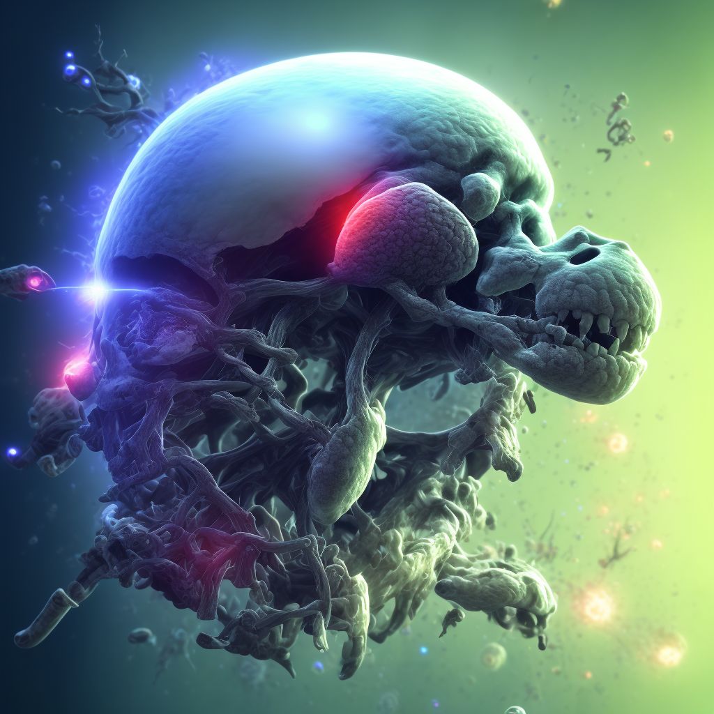 Other paralytic syndrome following other nontraumatic intracranial hemorrhage affecting left non-dominant side digital illustration