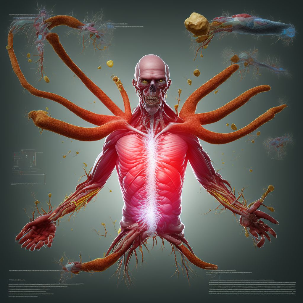Atherosclerosis of other type of bypass graft(s) of the extremities with intermittent claudication, other extremity digital illustration
