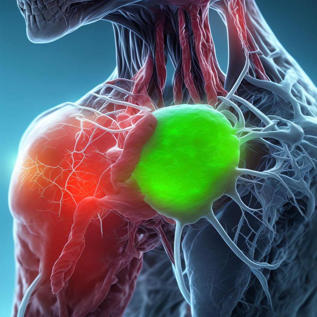 Acute embolism and thrombosis of superficial veins of left upper extremity digital illustration