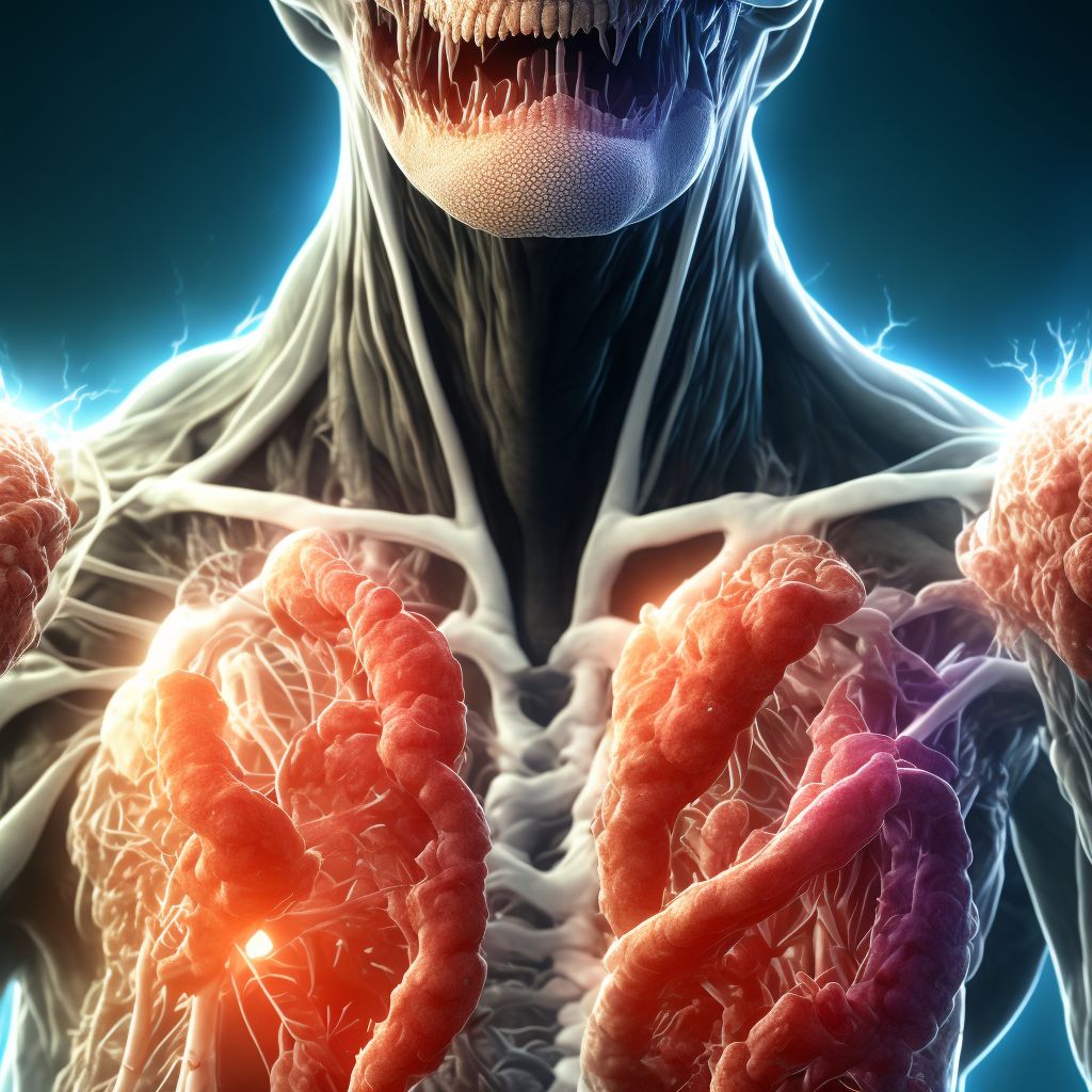 Esophagitis, unspecified with bleeding digital illustration