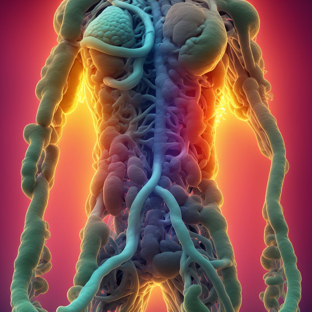 Crohn's disease of large intestine with rectal bleeding digital illustration