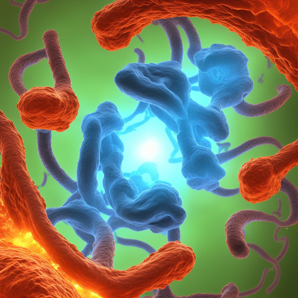 Crohn's disease of both small and large intestine with abscess digital illustration
