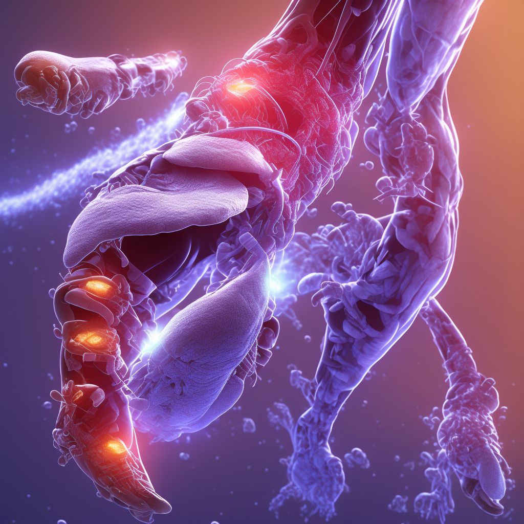 Pressure ulcer of left ankle, stage 3 digital illustration