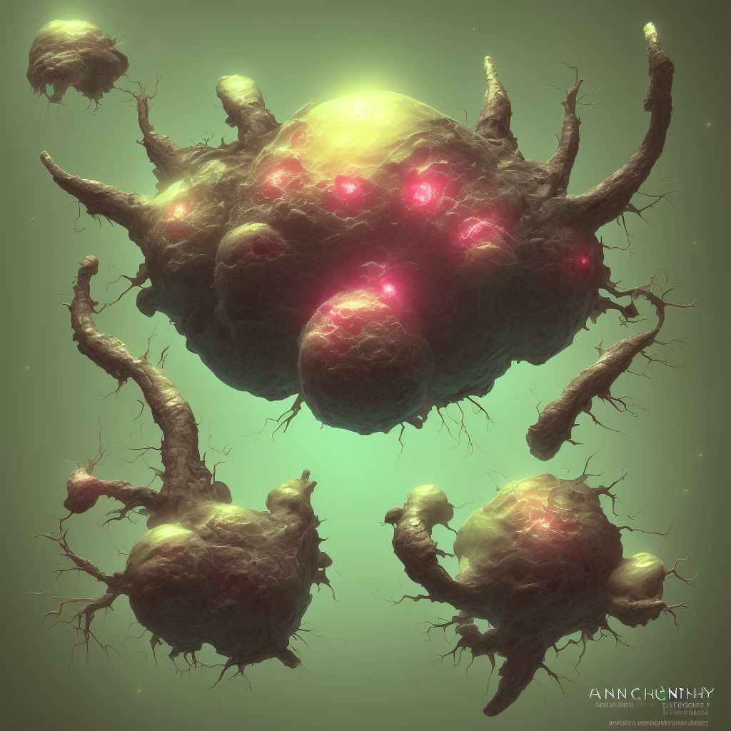 Familial chondrocalcinosis, right hand digital illustration